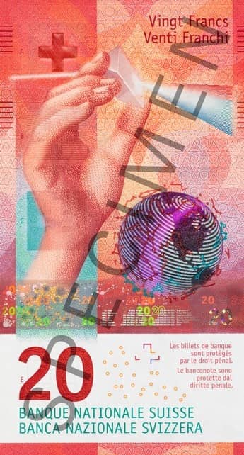 Switserse frank 9-reeks in die benaming van 20 frank