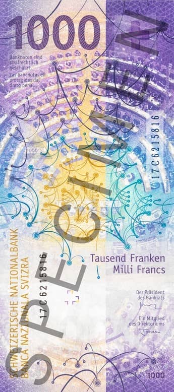 Switserse frank 9-reeks in die benaming van 1000 frank